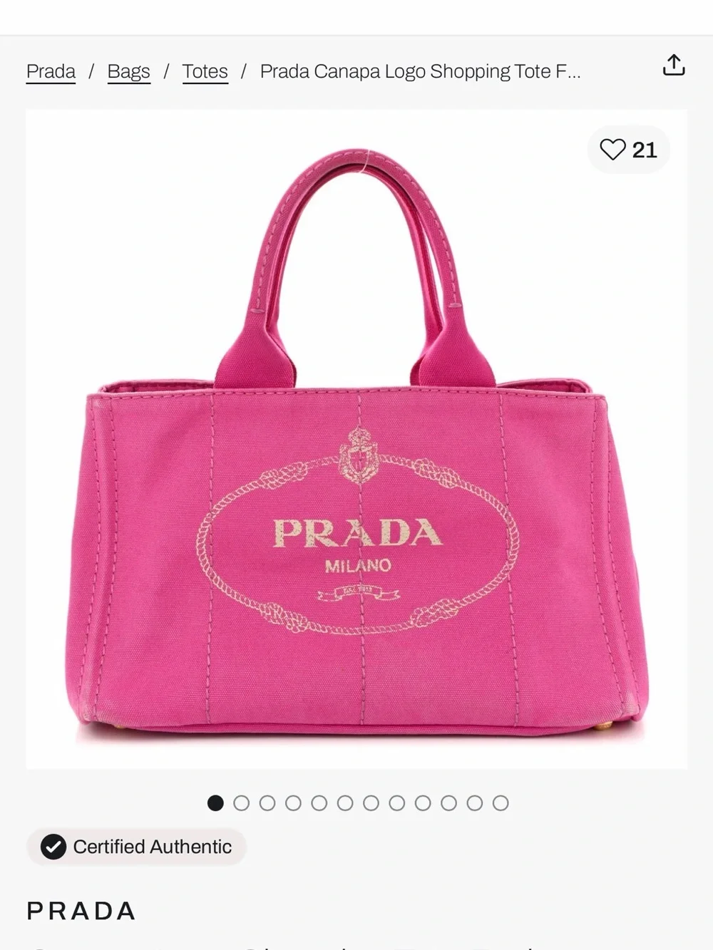 Prada Canapa Logo Shopping Tote